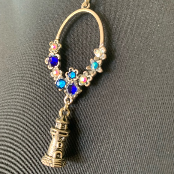 Necklace Lighthouse with blue crystals - Picture 4 of 10